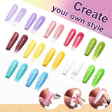 Gel per pittura sfumata, 12 colori di smalto gel sfumato con 100 spugne per unghie e 4 artigli in metallo per french manicure, nail art fai da te, set I