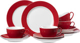 Ritzenhoff & Breker Doppio Servizio Caffè, 12 Pezzi, Porcellana, Rosso