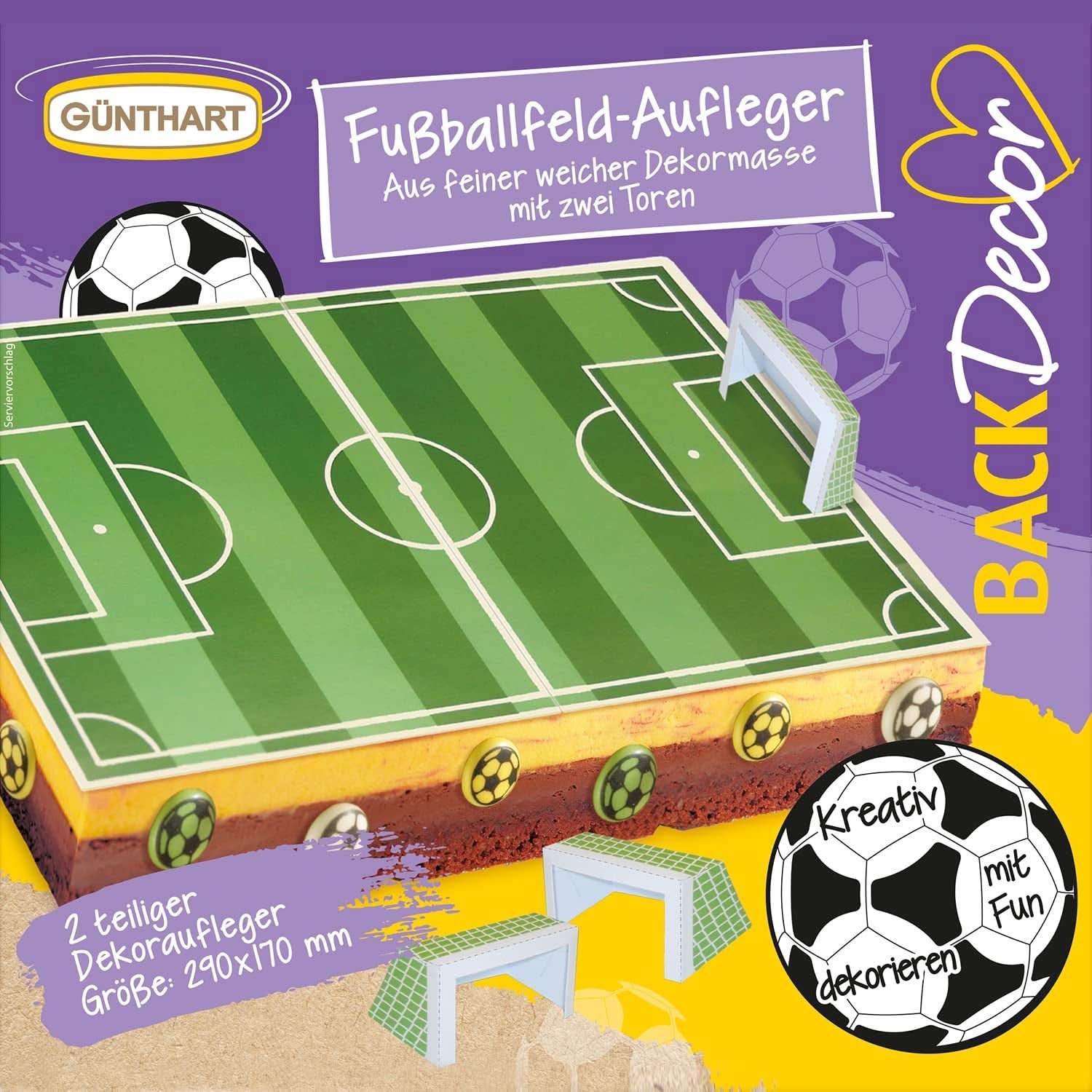 Günthart Backdecor 12 Giocatori e Palloni da Calcio in Zucchero, 21 Grammi Naty Shop Supporto per Campi da Calcio