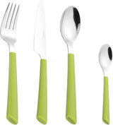Posate JANE, acciaio inossidabile lucido 18/0, manici in plastica verde, 24 pezzi Kitchen Naty Shop