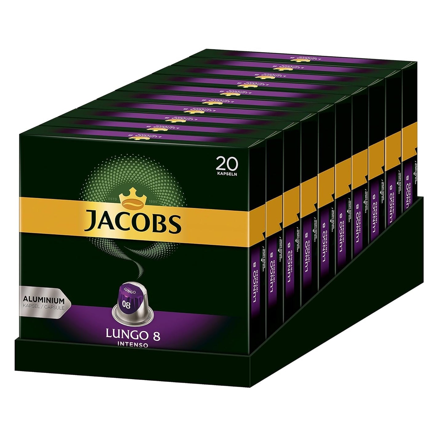 Capsule Lungo Intenso, Intensità 8 da 12, 200 Capsule compatibili Nespresso®*, 10 x 20 Getränke & Capsule Lungo Intenso, Intensità 8, 100 Nespresso®* 10er Pack, 10 x 10 Getränke