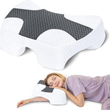 SAHEYER Cuscino per chi dorme sul fianco con braccioli, Cuscino ortopedico ergonomico, Cuscino in memory foam per collo e spalle, Cuscino per collo con bracci multi-angolo per molte posizioni di sonno (Bianco) Cuscini ortopedici cervicali Naty Shop Grigio