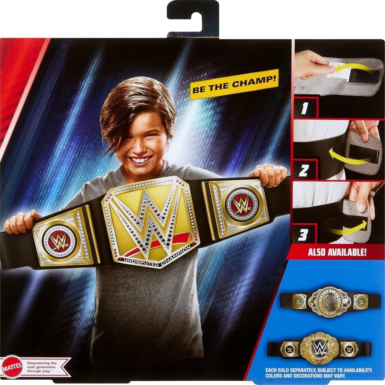 Mattel Cintura del campionato WWE Mattel, gioco di ruolo e costume del campionato universale WWE indiscusso, ca. Cintura In Ecopelle Lunga 100 Cm Con Vestibilità Unica, HYJ35 Action figures Naty Shop