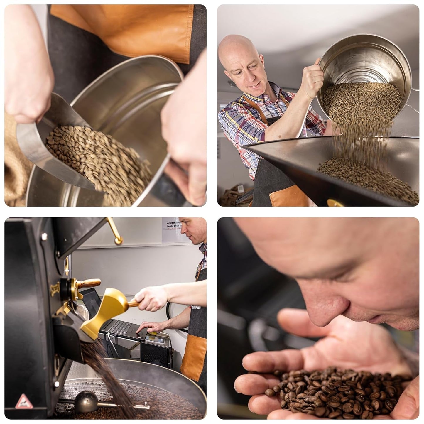 STARKER TOBAK Caffè Malabar monsonato, chicchi interi, tostato a mano - Tostatura media, India, 100% qualità arabica, adatto per caffè filtro, French Press, macchine da caffè completamente automatiche, delicato sullo stomaco - Acidità molto bassa