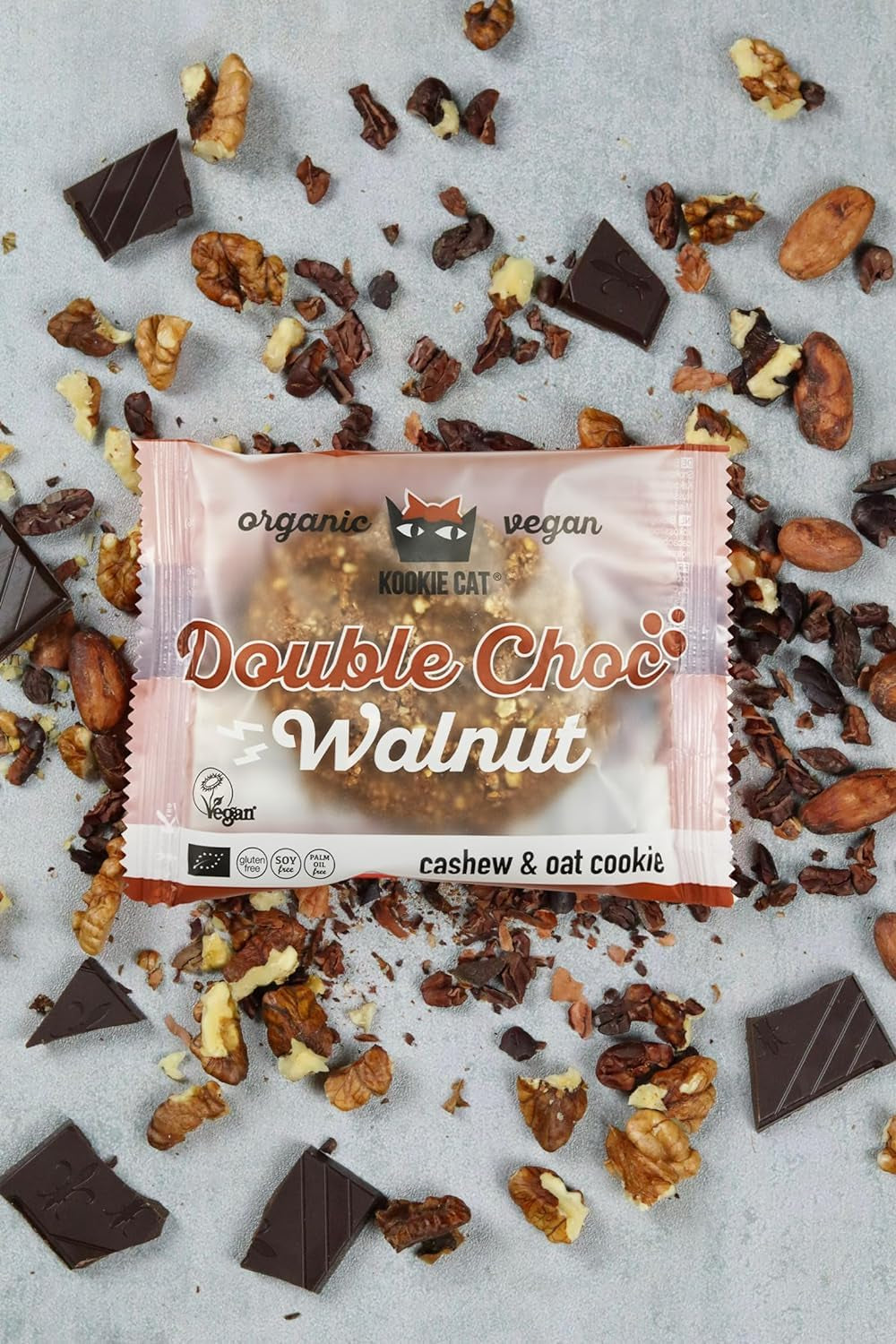 Cioccolato Double Nut - Biscotti vegani, senza glutine, senza soia, anacardi e avena biologici - Confezione multipla da 12 x 50 g (confezione da 2)