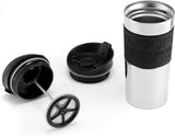 Bodum K11067-01 Caffettiera da viaggio in acciaio inossidabile nera con coperchio di ricambio 350 ml