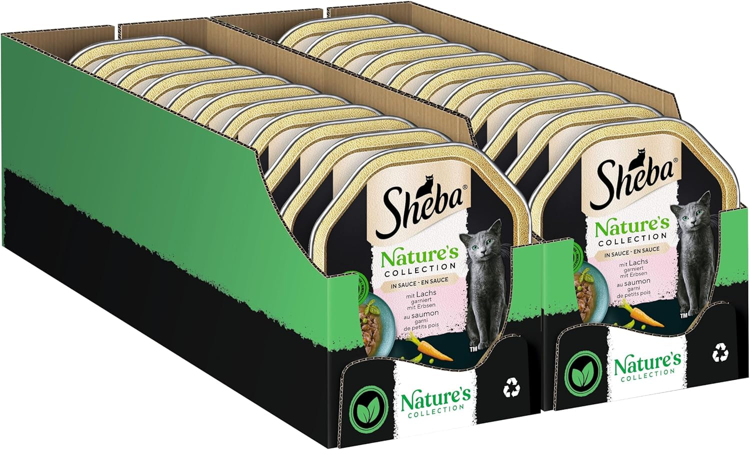 SHEBA Cibo umido per gatti, Collezione Nature in salsa di salmone, 2 x 11 x 85 g