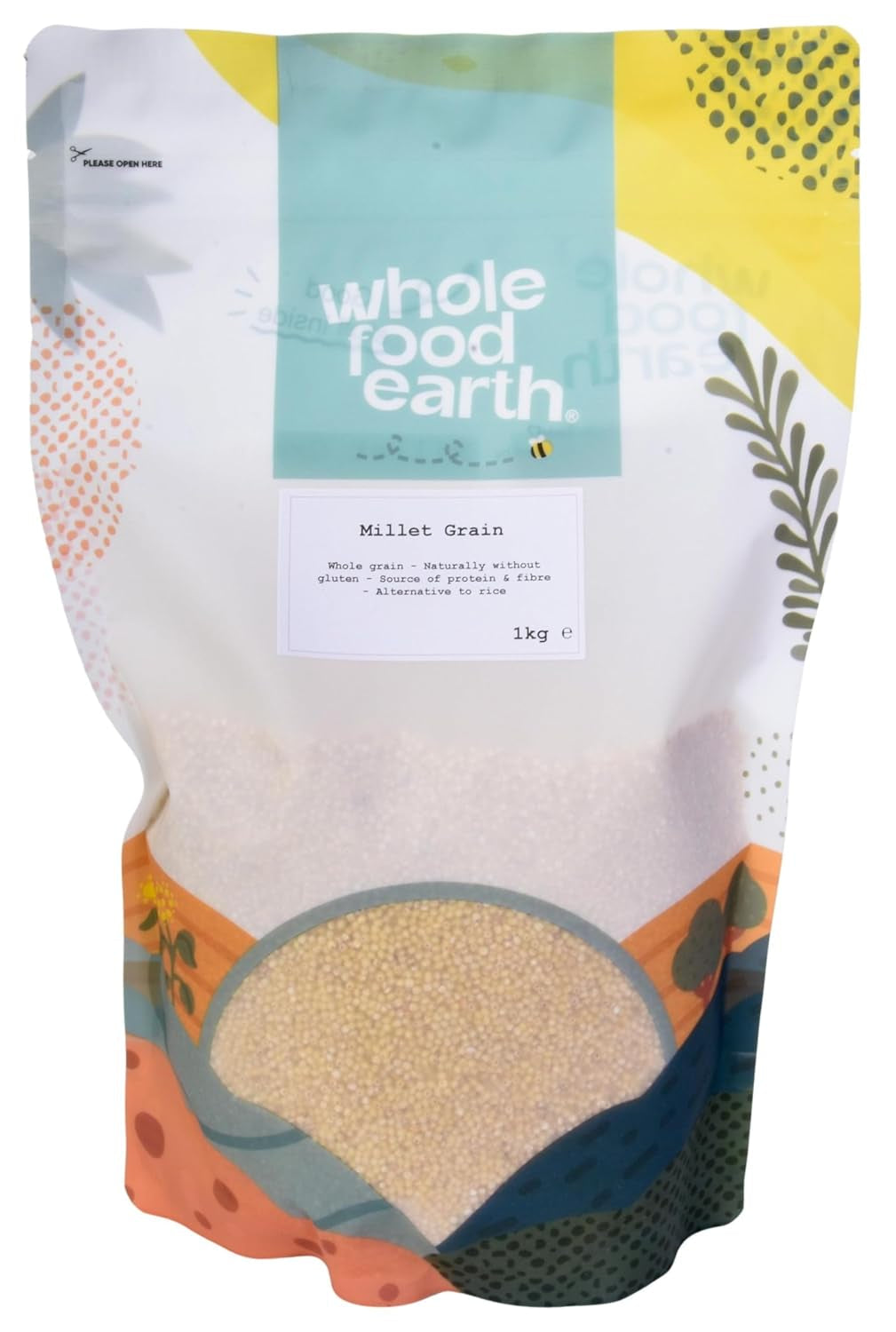 Miglio integrale terrestre - non OGM - naturale - vegano - senza latticini - senza zuccheri aggiunti - 1 kg