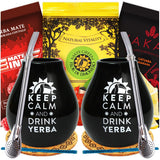 Set da tè Yerba Mate per due 150G | Tè Mate al guaranà e frutta | Tè Yerba Mate a foglie sfuse | Tazza in ceramica nera opaca da 350 ml | Paglia in acciaio Bombilla Liza 19 cm