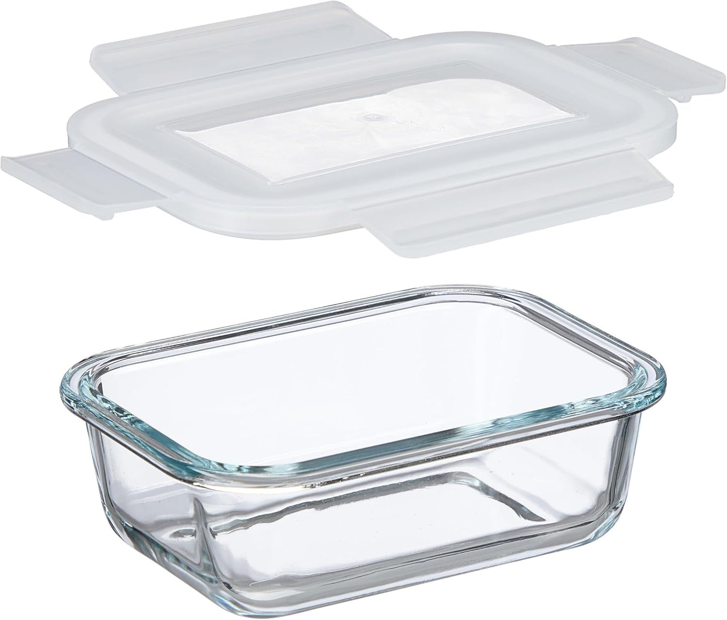 Relaxdays Contenitori in Vetro con Coperchio, Set da 6, 370ml, Contenitori per Alimenti, Coperchio in Plastica, Chiusura Ermetica, Barattolo di Vetro, Scatole Trasparenti per Alimenti Naty Shop