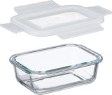 Relaxdays Contenitori in Vetro con Coperchio, Set da 6, 370ml, Contenitori per Alimenti, Coperchio in Plastica, Chiusura Ermetica, Barattolo di Vetro, Scatole Trasparenti per Alimenti Naty Shop