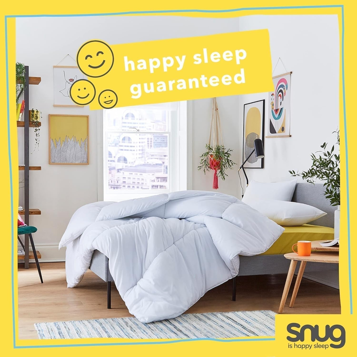 Piumino Just Right Snug, 10.5 tog, fibra cava, bianco, letto matrimoniale Piumini e trapunte Naty Shop
