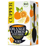 CUPPER Tè alla frutta biologico "Infuso di arancia e limone", 20 bustine di tè non sbiancato, biologico, commercio equo e solidale