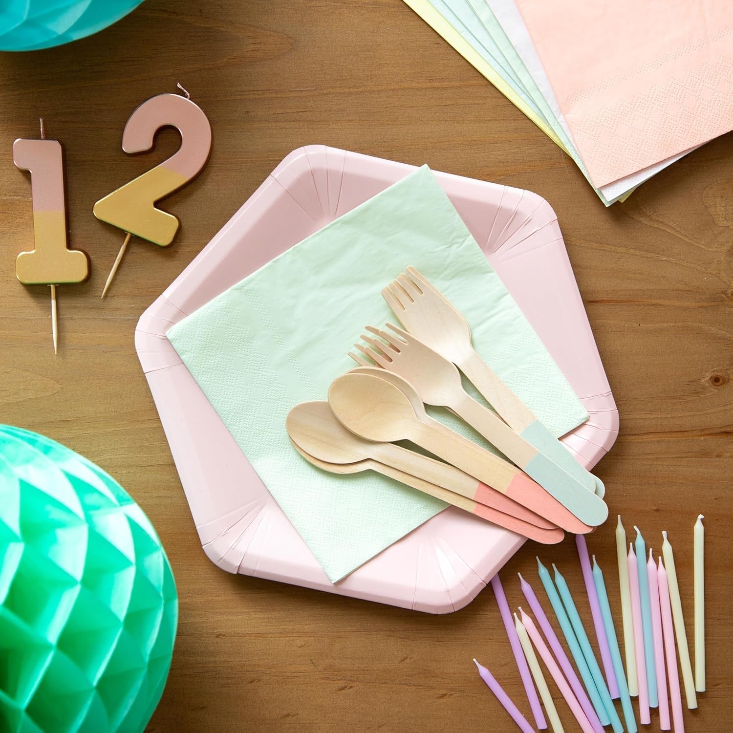 Talking Tables Graziosi tovaglioli pastello | Tovaglioli morbidi usa e getta riciclabili di alta qualità per stoviglie per decoupage da picnic per feste di compleanno per bambini, baby shower