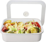 Latta smaltata per la conservazione degli alimenti sottovuoto | XL| 1,85 l | 23,5 x 17,5 x 7 cm | mantiene il cibo fresco più a lungo | protegge il cibo da batteri e infestazioni fungine | senza pompa per vuoto Contenitori per alimenti Naty Shop Flat L