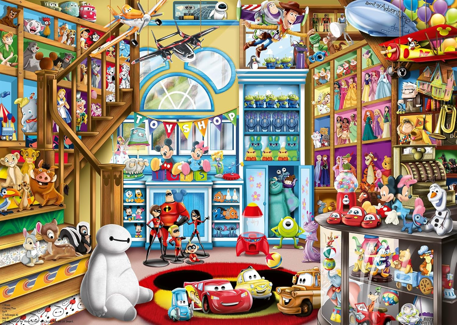 Ravensburger Puzzle 12000527 - Nel negozio di giocattoli - Puzzle Disney da 1000 pezzi per adulti e bambini dai 14 anni Puzzle Naty Shop Retro