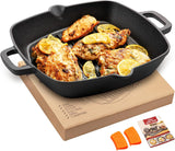 Bistecchiera in ghisa con manico OVERMONT Pentole e Padelle Naty Shop Quadrata 26Cm
