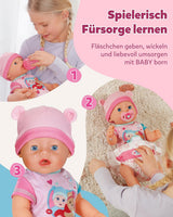 BABY Born Emma - bambola baby 43 cm - 10 funzioni inclusi accessori e materasso - Funziona completamente senza batterie - Adatto a bambini dai 3 anni in su