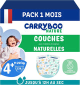 - Pannolini taglia 4+ 9-20 kg – Ökologische Babywaidern – natürliche Babypflege, ipoallergen, ohne Parfüm und auslaufsicher – hermestellung in Frankreich – 126 pannolini usa e getta – 1 mese