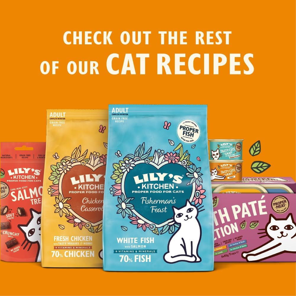 Lily's Kitchen Cibo naturale umido per gatti per gatti adulti, vassoi, ricette senza cereali, assortimento (32 vassoi x 85 g)