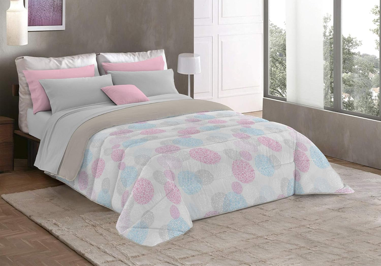 Fantasy T-Fa-Hypnotic-1P Trapunta invernale, Microfibra, Hypnotic, 170X260Cm Trapunte e Trapunte Naty Shop Marrone/crema 170X260 Cm