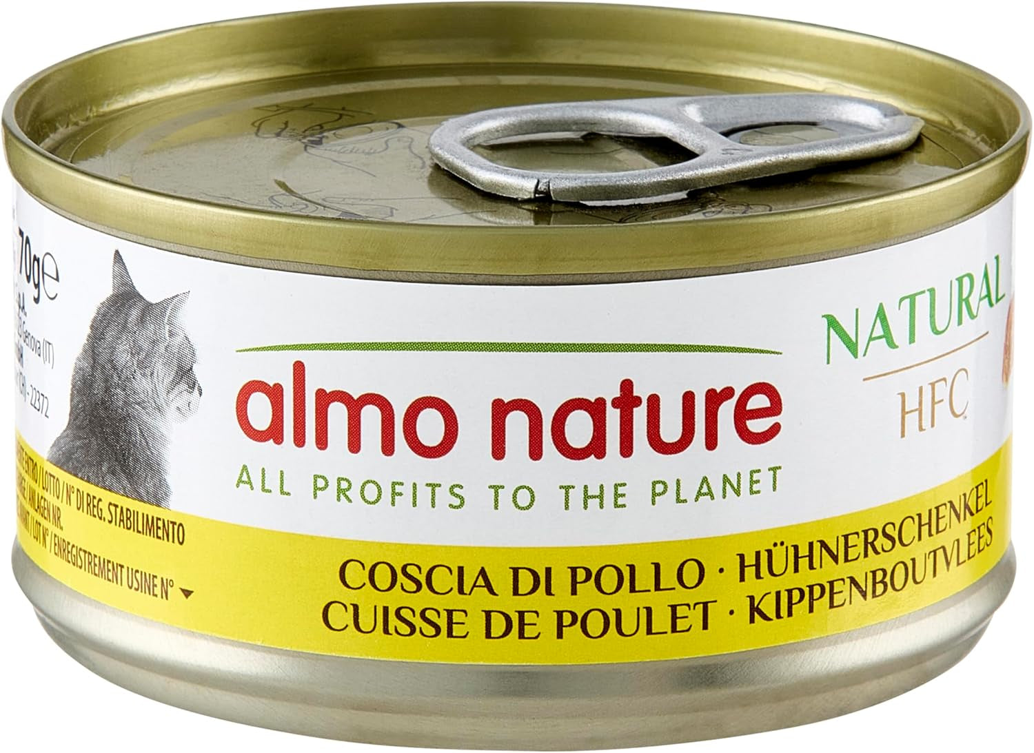 Almo Nature HFC Cibo umido naturale per gatti - Cosce di pollo, confezione da 24 (24 x 70 g)