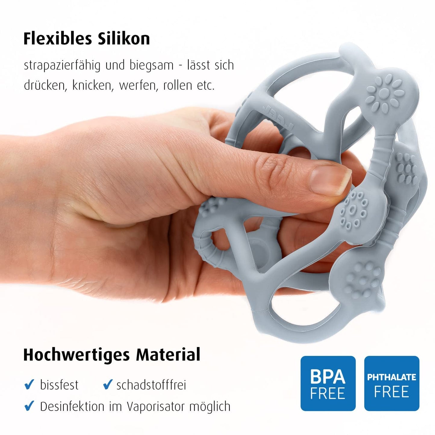 Reer Bite&Play Palla da Massaggiagengive e Catcher, Anello da Massaggiagengive e Giocattolo per i più Piccoli, Ottimo Regalo