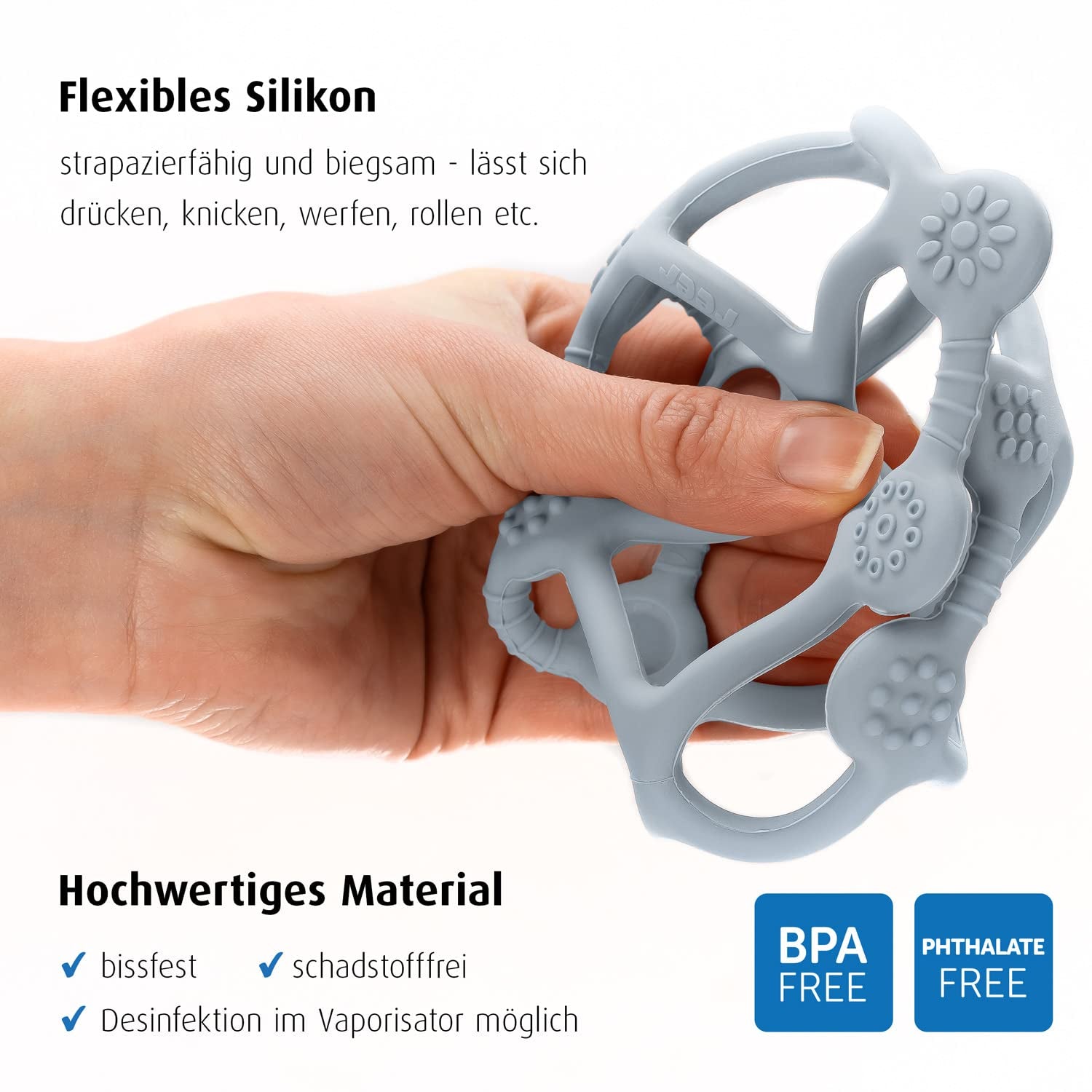 Reer Bite&Play Palla da Massaggiagengive e Catcher, Anello da Massaggiagengive e Giocattolo per i più Piccoli, Ottimo Regalo