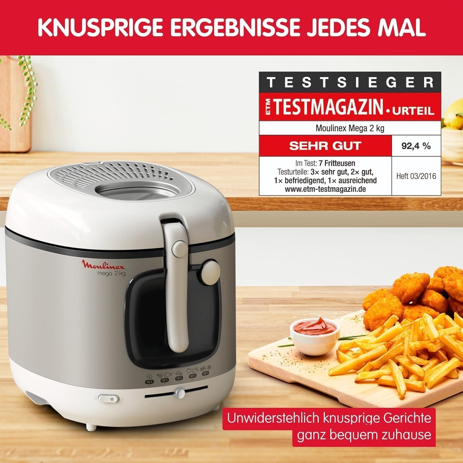 Friggitrice AM4800 Mega 2Kg, friggitrice ad olio, filtro odori, 1800 W Elettrodomestici Naty Shop