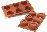 Silikomart 20.036.00.0060 SF 036, Kitchen Heart Naty Shop L (69,5 x 72 mm, profondità 39,5 mm. Volume: 6 x 125 ml) Sf124 Passion, 6 x cuori dentellati