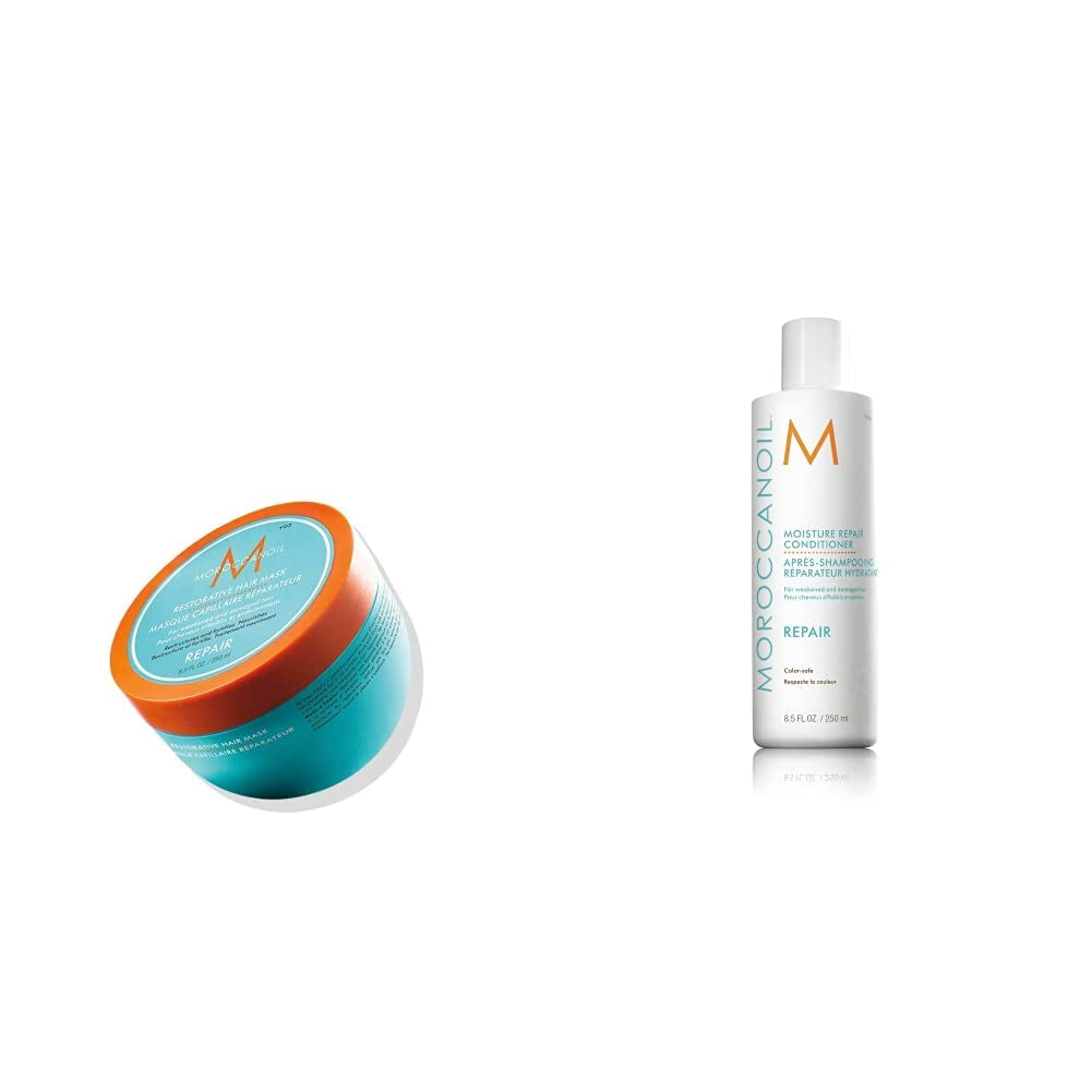 Moroccanoil Maschera Rinforzante per Capelli Naty Shop Maschera per Capelli 250 Ml (1 Confezione) Confezione con Shampoo Extra Volume