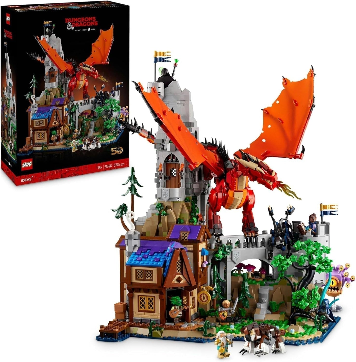 LEGO Ideas Dungeons & Dragons: La Saga del Drago Rosso, Set da costruzione per adulti, Idee regalo Dungeons and Dragons per i fan, Set da costruzione Fantasy, Attività creativa 21348 Set da costruzione Besuche den LEGO-Store Titolo predefinito