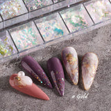 JMEOWIO Glitter per unghie 12 griglie Aurora Nail Art decorazione accessori nail design