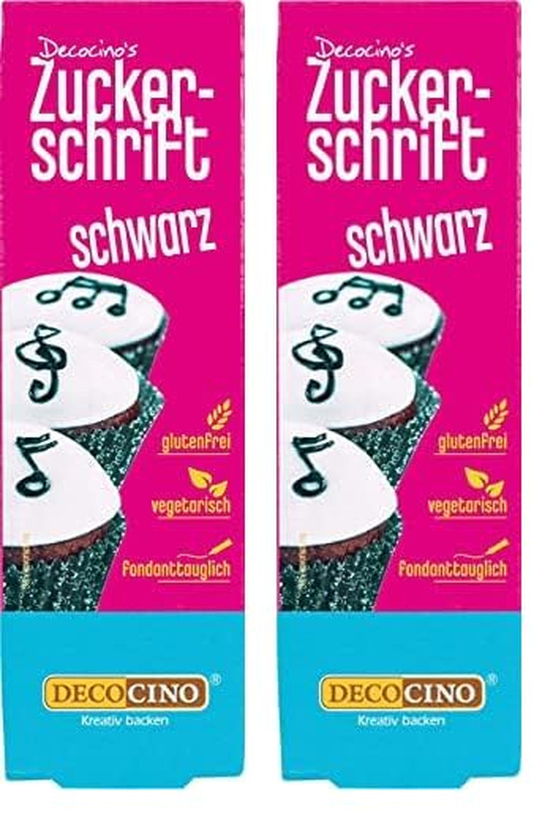 Decocino Scritta Zucchero Rosso - Scritta Colorante Alimentare - Pratico Tubo per Etichettare Fondente e Glassa - Decorazioni da Forno per Torte, Torte e Cupcakes! (Confezione da 2)