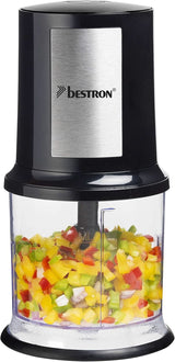 Bestron Elektrischer Multi-Zerkleinerer, Universalzerkleinerer Mit Zwei Schneidemessern & 500Ml Kapazität, Grosse Pulstaste, 400 Watt, Farbe: Kupfer Kitchen Naty Shop Schwarz/Silber