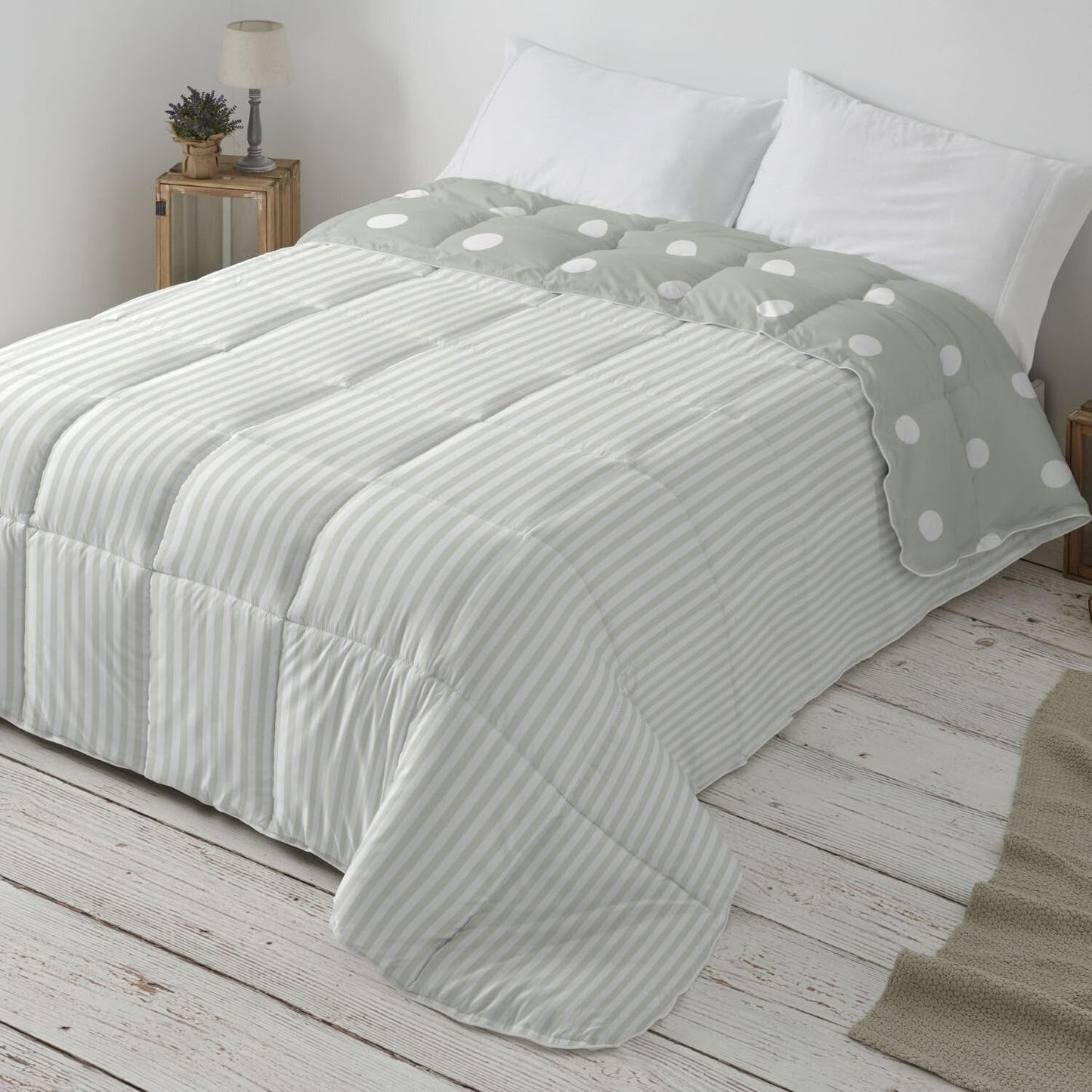 Piumino trapuntato sintetico, verde menta, Ancho 150-160 Cm Piumini e Trapunte Naty Shop