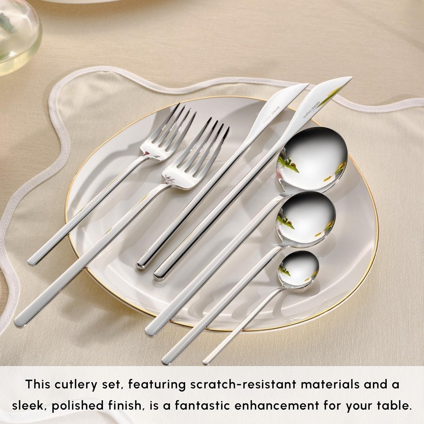 Karaca Focus Elegance, set posate 84 pezzi, 12 persone Kitchen Naty Shop