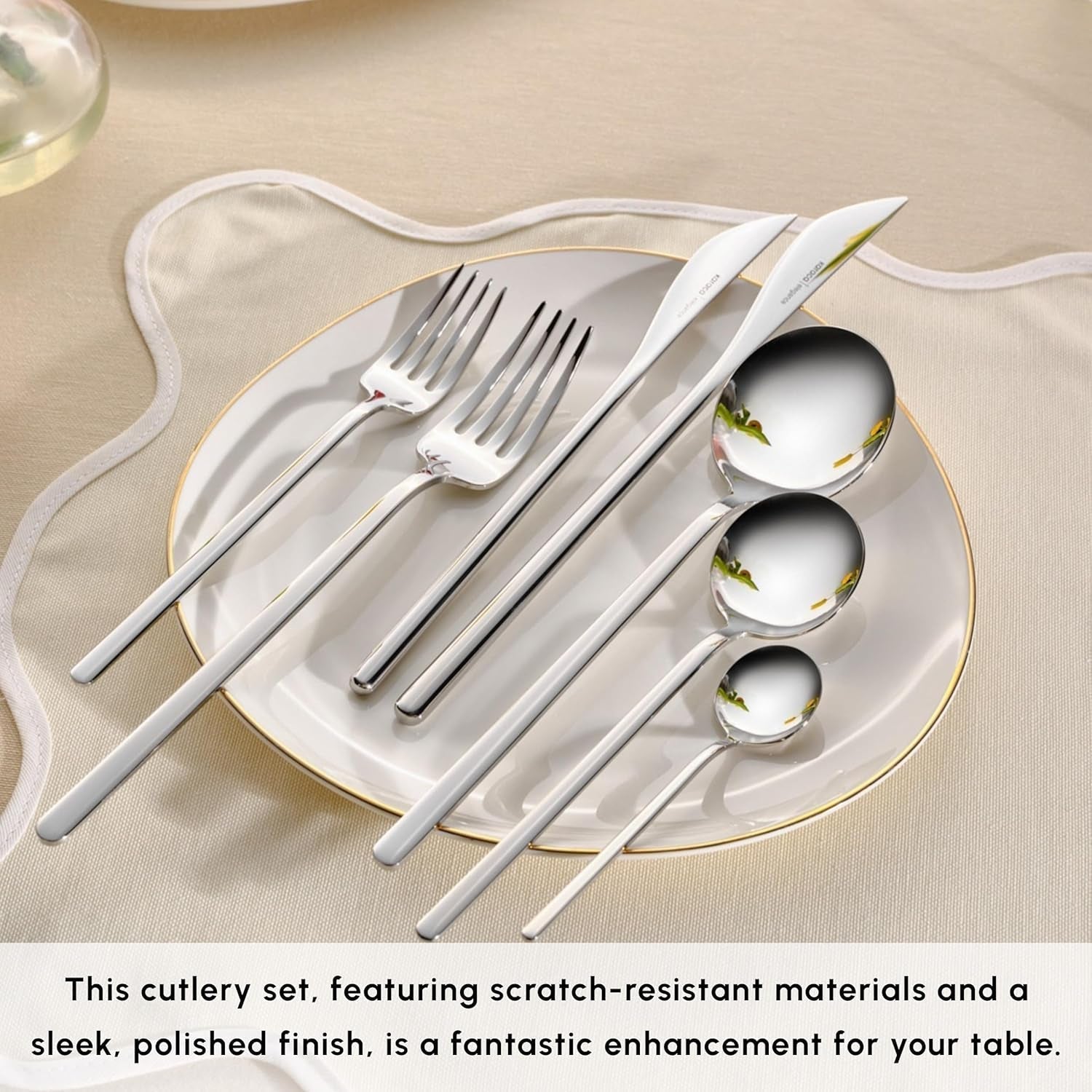 Karaca Focus Elegance, set posate 84 pezzi, 12 persone Kitchen Naty Shop