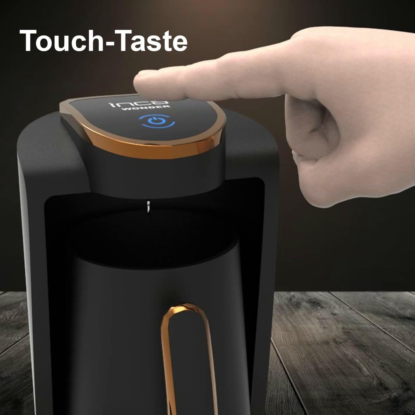 Caffetteria turca Inca | Macchine Türk Kahve | 250 ml (1-4 tazze) | 400 W | IKM-01 | Protezione contro le fuoriuscite e l'ebollizione senza acqua | Piastra riscaldante in acciaio inossidabile | Spegnimento automatico | Per un caffè turco perfetto