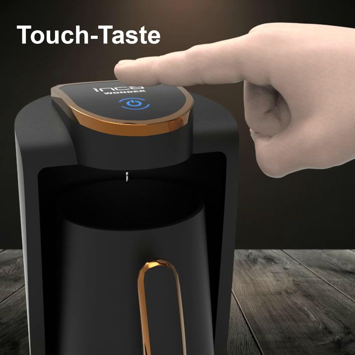 Caffetteria turca Inca | Macchine Türk Kahve | 250 ml (1-4 tazze) | 400 W | IKM-01 | Protezione contro le fuoriuscite e l'ebollizione senza acqua | Piastra riscaldante in acciaio inossidabile | Spegnimento automatico | Per un caffè turco perfetto