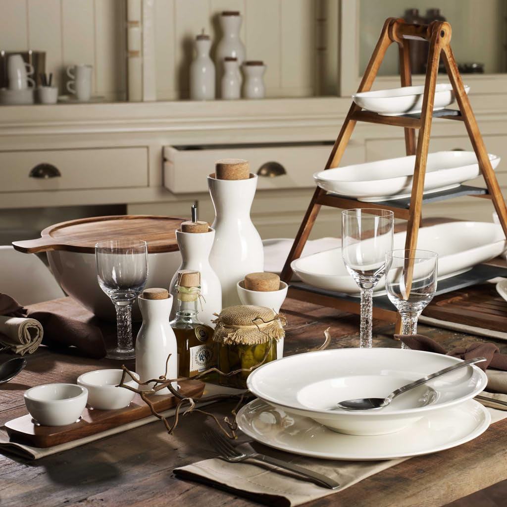Villeroy & Boch - Artesano Servizio Piatti 6 Pezzi per 2, Bianco, Lavabile in Lavastoviglie, Adatto al Microonde, Set Posate, Set Piatti, Piatti Piani, Piatti Colazione, Piatti Piani, Porcellana Premium