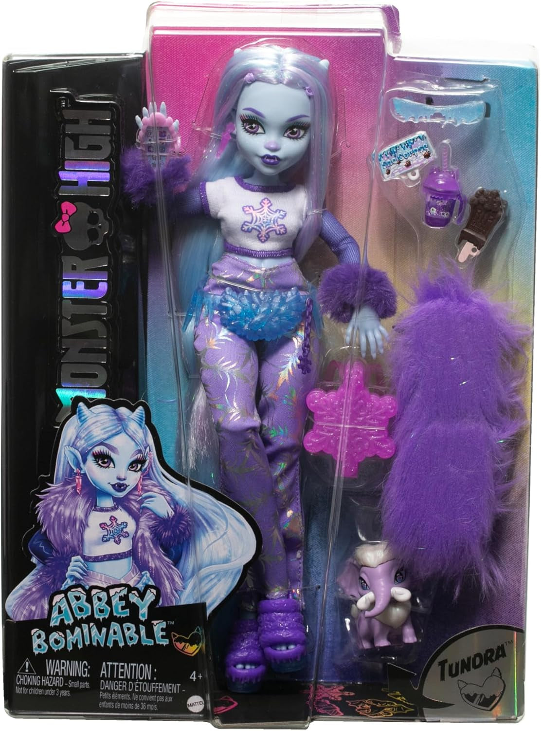 Monster High Abbey Bominable Yeti con Animale Mammut e Accessori - Look Spettrale Fiocco di Neve per Bambini 4+, Bambole HNF64 Naty Shop