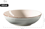 MÄSER 931875 Bel Tempo II Set di stoviglie per 6 con look vintage moderno, servizio da tavola da 18 pezzi, stoviglie in ceramica dipinta a mano, gres, blu fumo