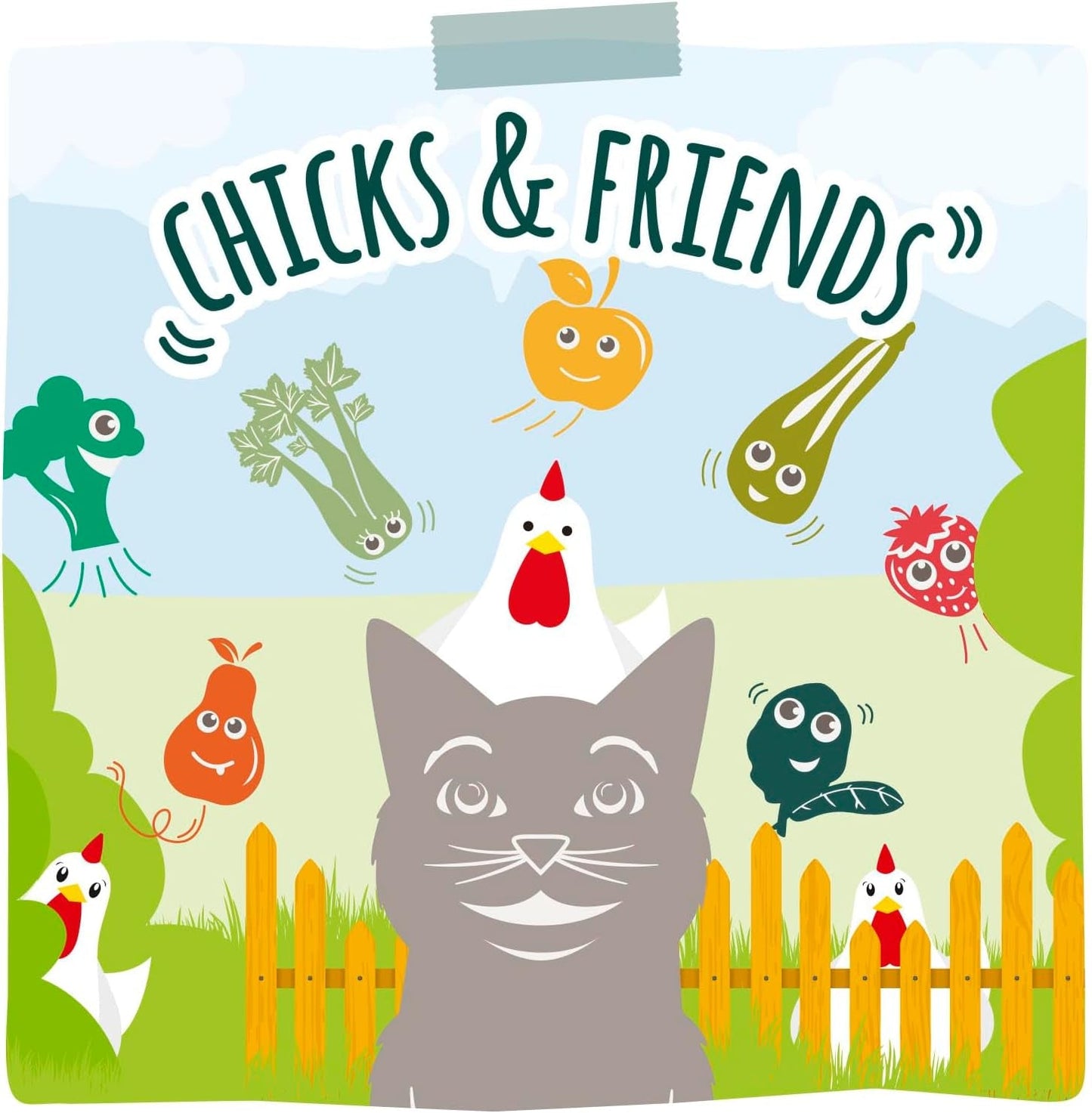 MjAMjAM - Premium Nassfutter für Katzen - Chicks & Friends Box, confezione da 9 (9 x 300 g), getreidefrei mit extra Fleisch