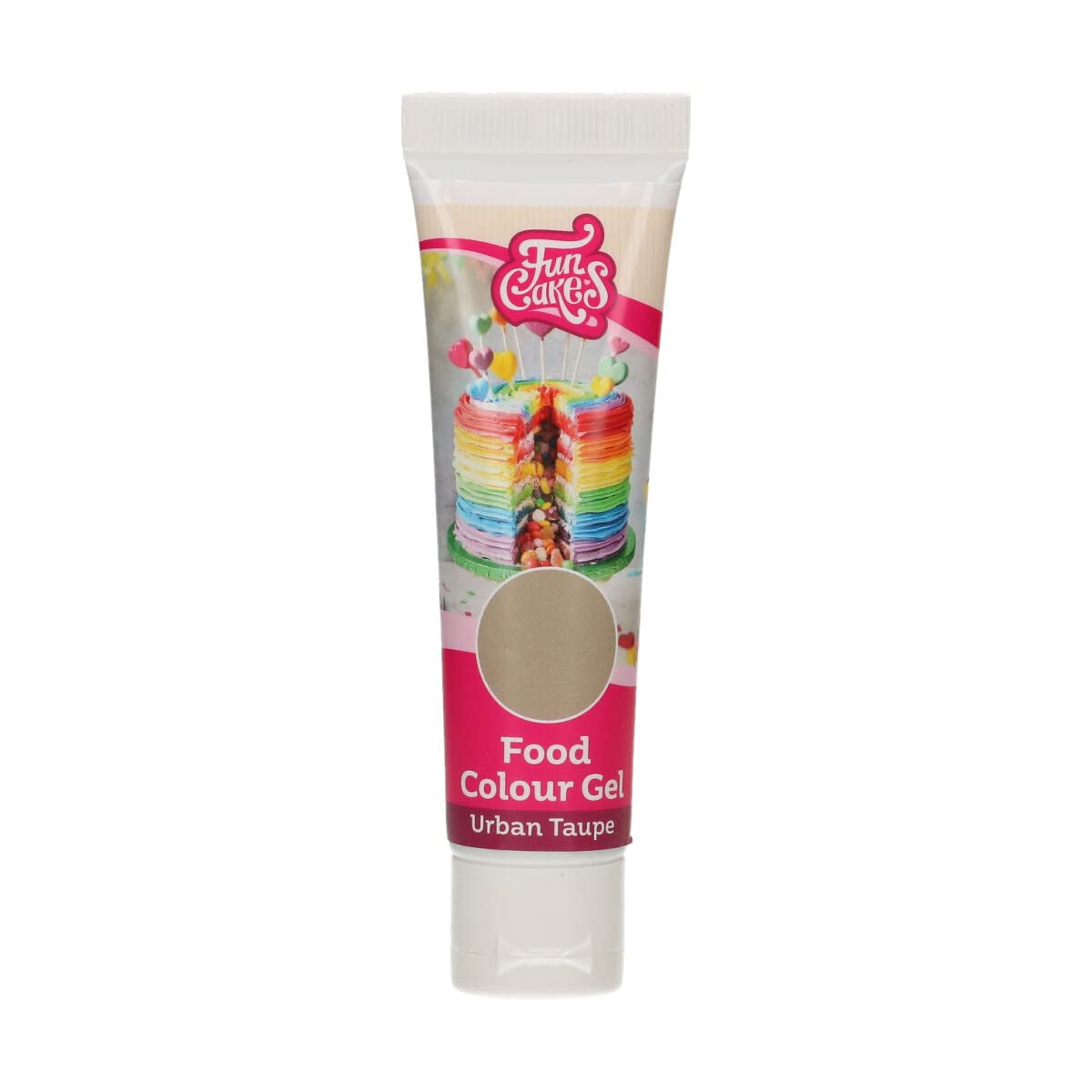 Colorante alimentare Funcakes Gel Urban Taupe: colorante alimentare altamente concentrato per impasti, panna, fondente, marzapane e pasticcini. Dosaggio facile. Una sola goccia per creare colori vivaci. Halal. 30 g.