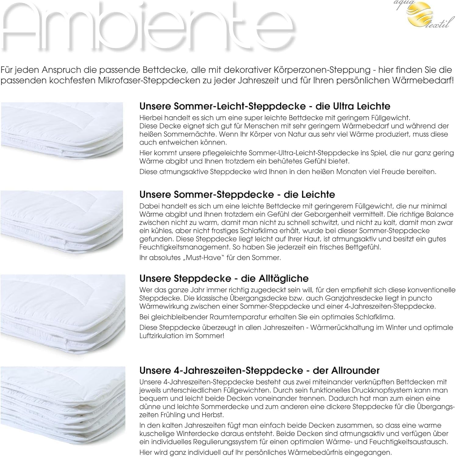 Ambiente trapunta estiva leggera 220 X 240 Cm Trapunta in microfibra traspirante invernale estiva Trapunte e Trapunte Naty Shop