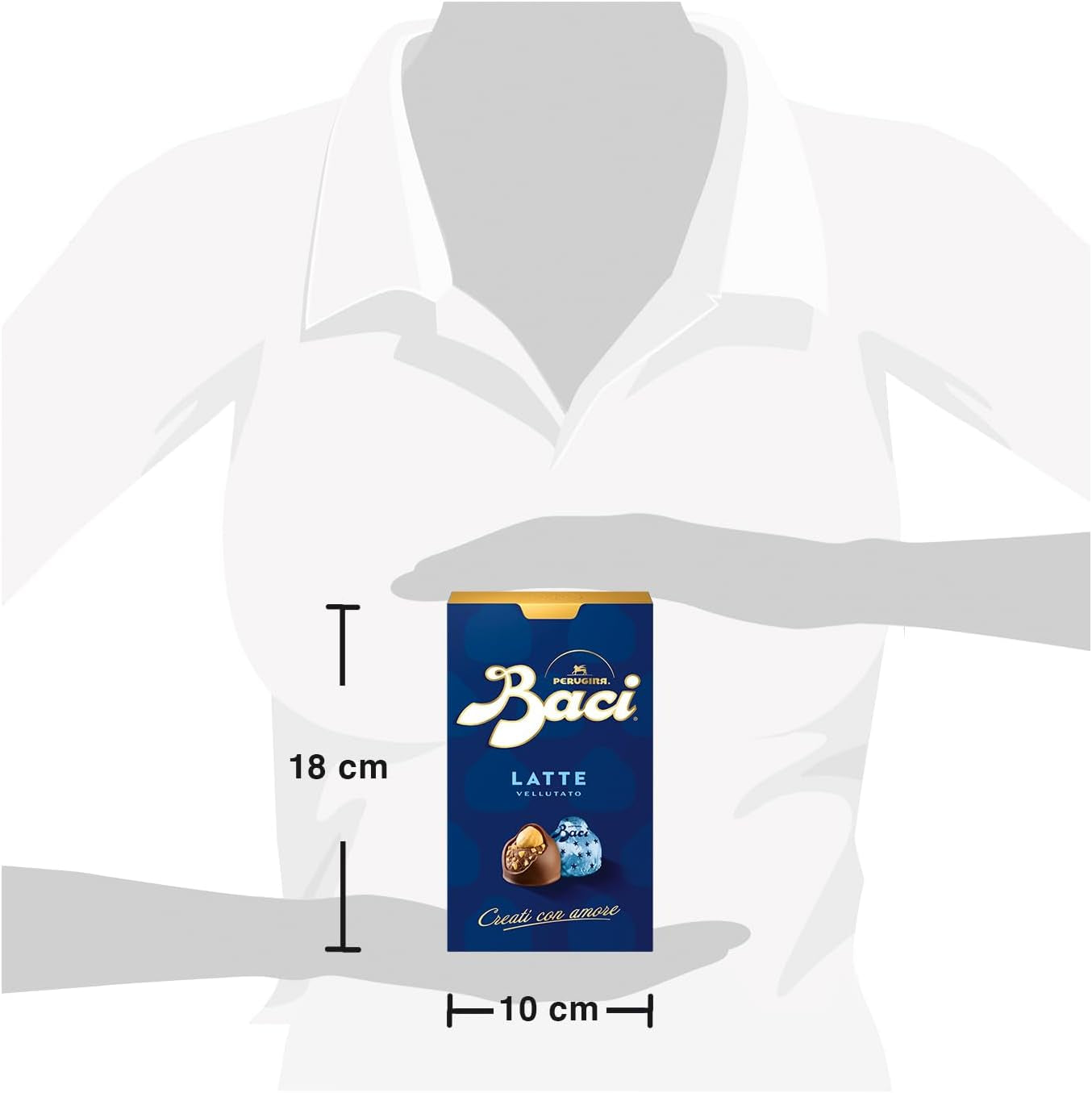 Cioccolatini con ripieno di cioccolato al latte e nocciola, scatola da 200g