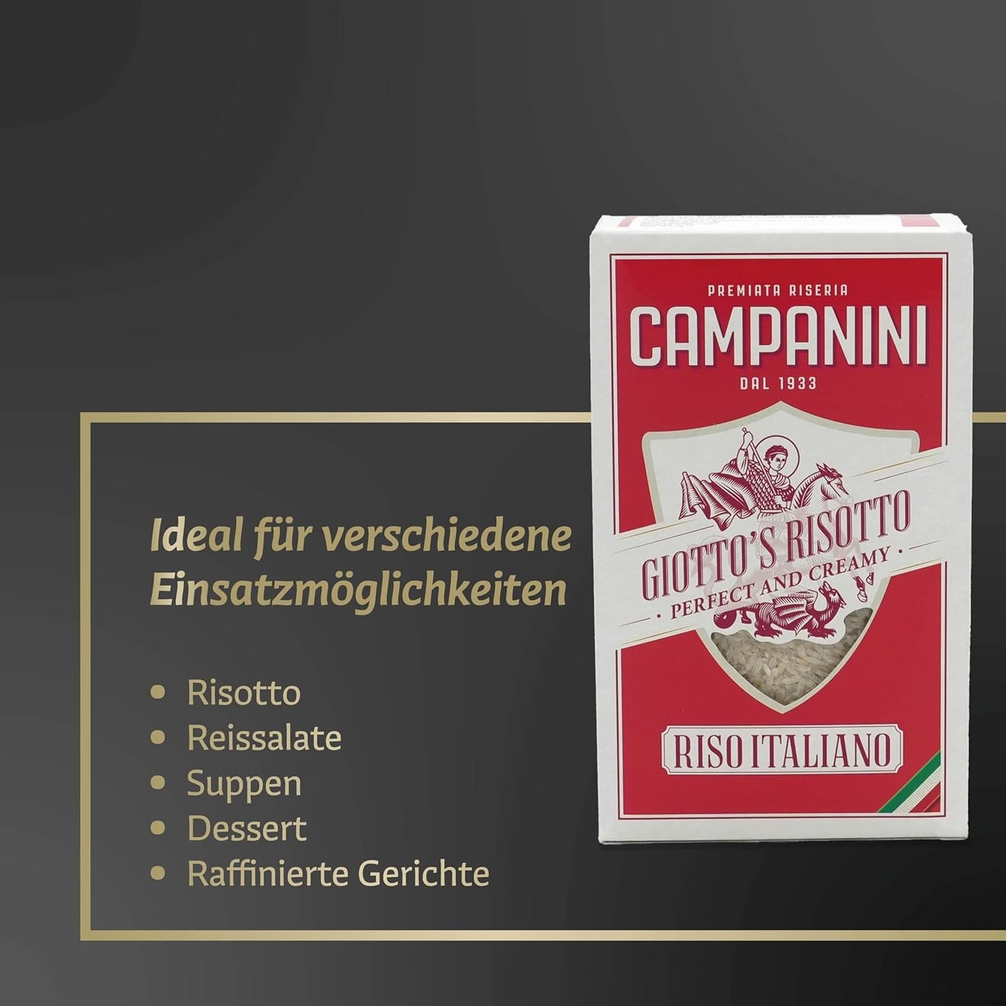 Riso originale per risotti | Riso Campanini per risotti | 1000g| dall'Italia | Risotti e zuppe