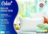Cuscino, Cotone, Percalle, 50 X 70 Cm, Finitura Fine, Comfort, Percalle, 100% Cotone, Alta Qualità, Morbido, Fatto in Francia, Bianco 73130220 Naty Shop Cuscini Standard