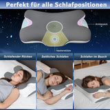 Cuscino in memory foam Cuscino per collo Cuscino ortopedico - Design ergonomico Forma cava Per chi dorme sul fianco, sulla schiena e sullo stomaco Cuscini ortopedici cervicali grigi Naty Shop